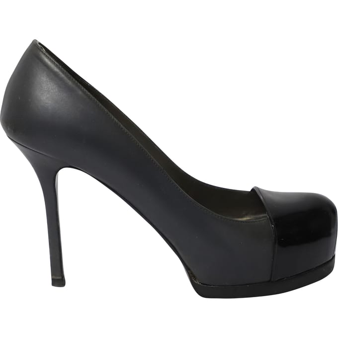 Saint Laurent Pumps in Zwart Leer