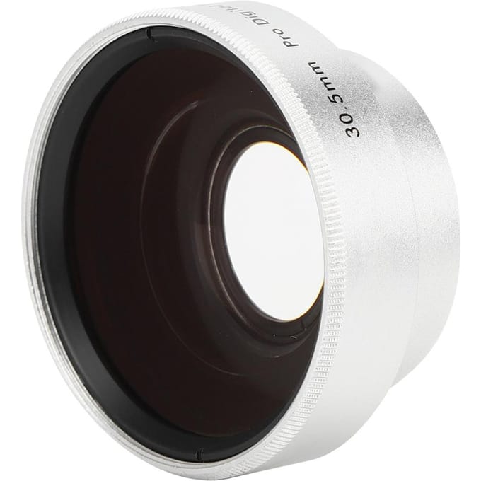 Optisch Glas Zilver 0.45X Camera Groothoek Vergroting Extra Lens voor 30.5mm Camera Lenzen black