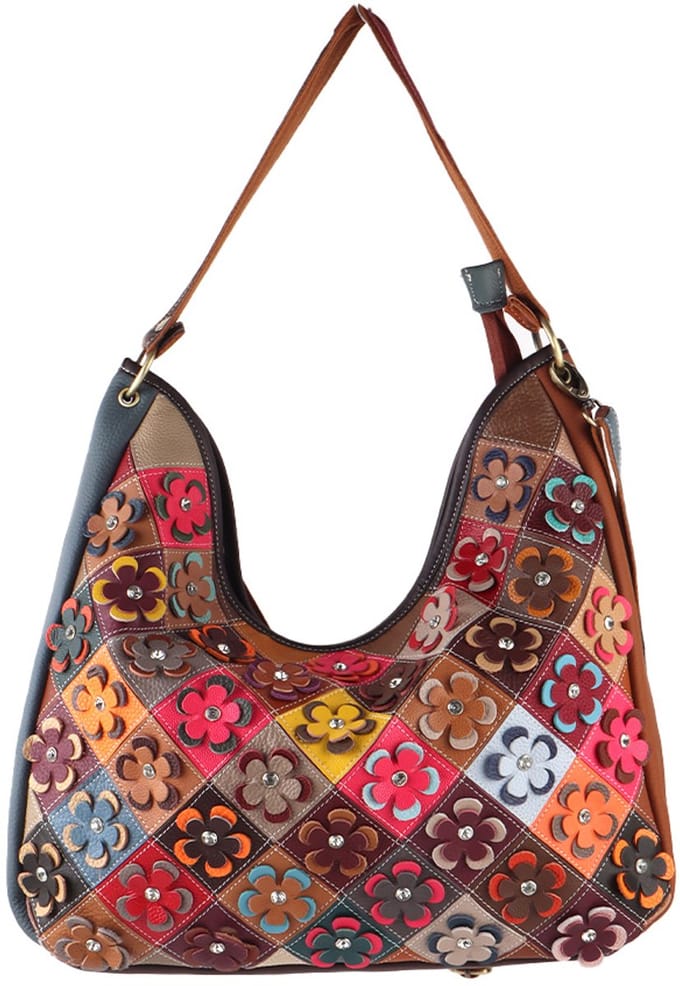 Giuliano lederen handtas Coralie - Dames - Made in Italy - Multicolor