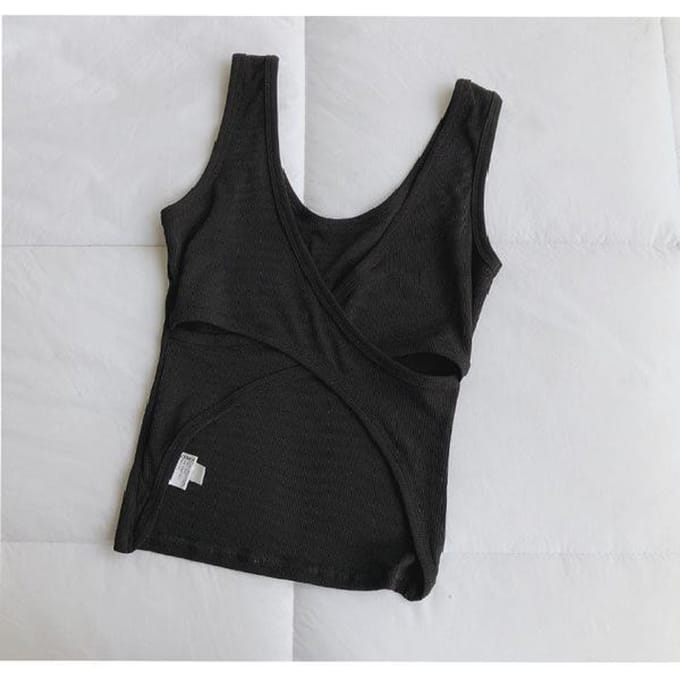 Damestops Groot formaat onderhemd met stretchdraad Slanke rugloze onderkleding Tops 3XL zwart