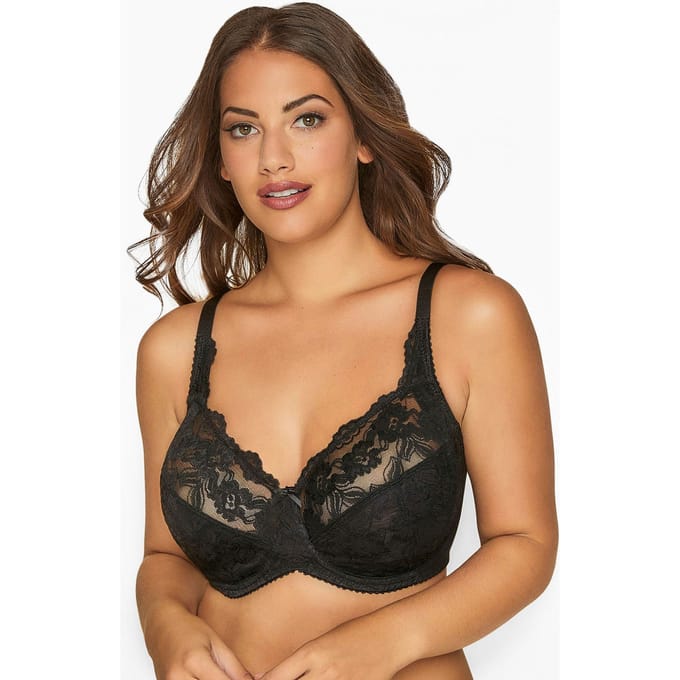 Yours Kanten Stretch Bh Met Beugel In Zwart Bestsellersize 85B