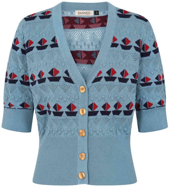 Banned - Kitty Sail Cardigan - S - Blauw