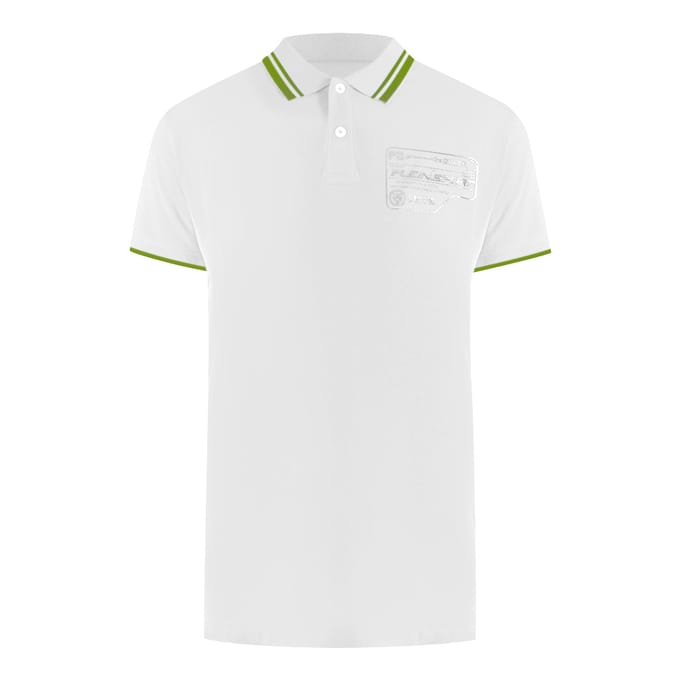 Korte Mouw Kraag Rekbare Logo Poloshirt in Wit