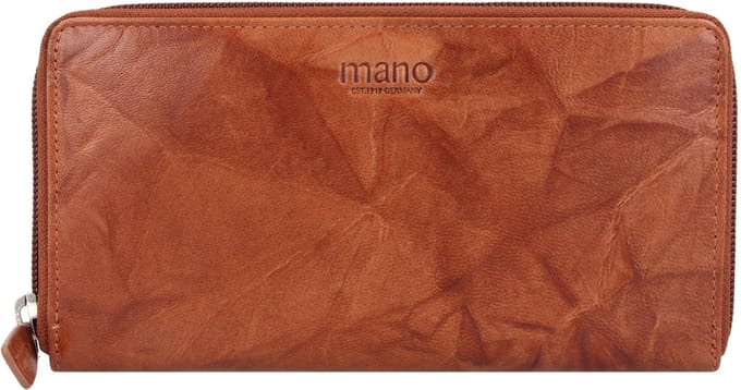 mano Donna Aurona Portemonnee RFID Leer 19 cm - Dames - Horizontaal - cognac