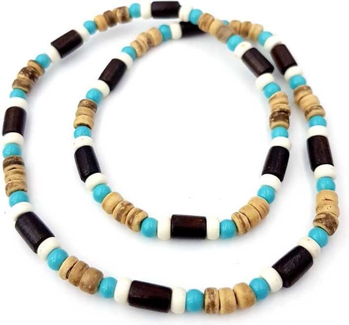 No Evil kralenketting Marine blauw zwart 45 cm