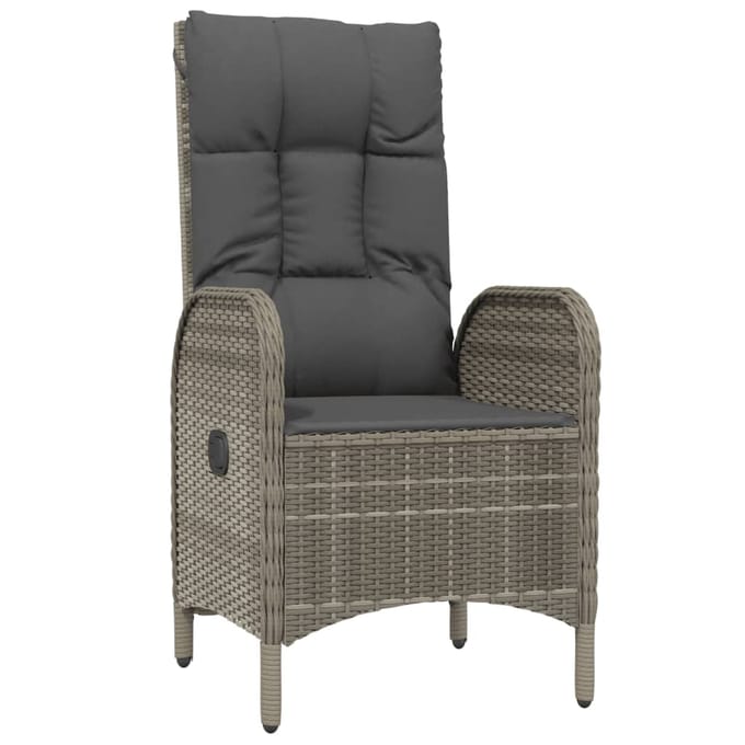 vidaXL - 7-delige - Tuinset - met - kussens - poly - rattan - grijs