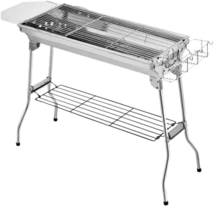 Houtskool barbecue - Langewerpige BBQ - Thuis of camping - Outdoor