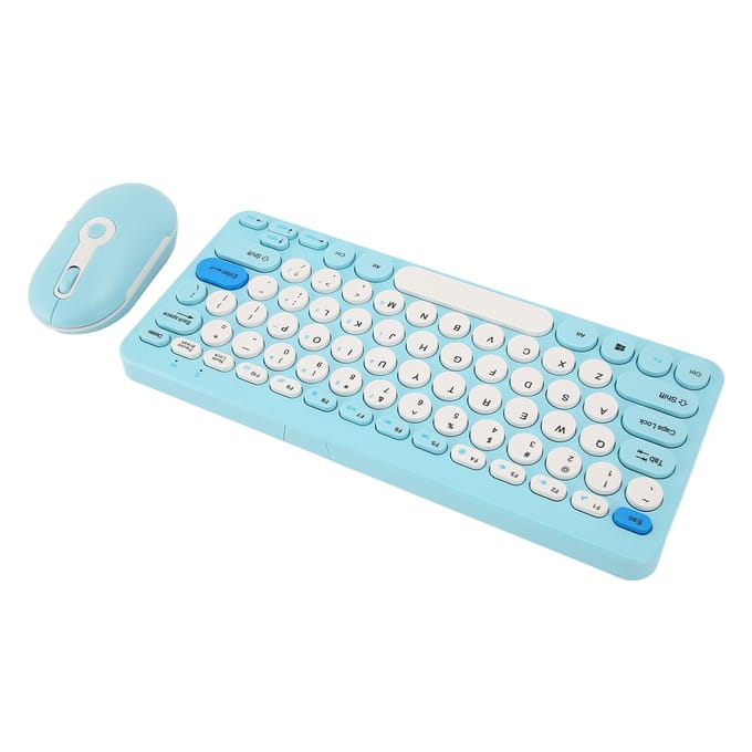 Draadloos Toetsenbord Muis Set Stijlvol Slank Ronde Toetskappen Stil Ergonomisch 2.4G Toetsenbord Muis Combo voor blauw