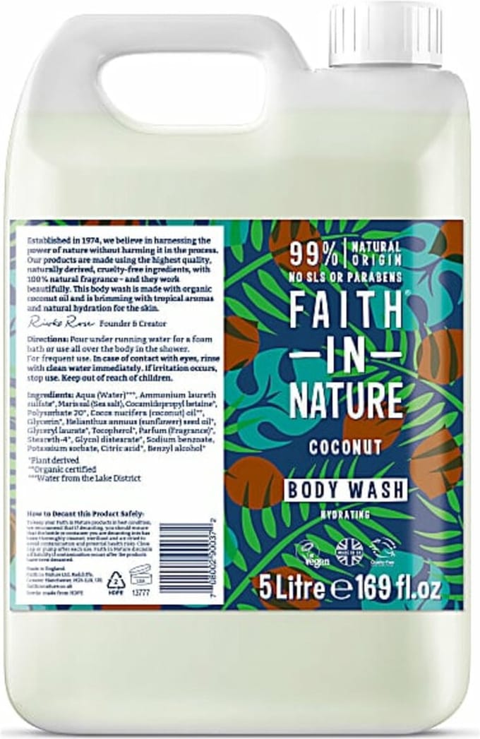 Faith In Nature Douchegel Navulling Coconut - 5 liter