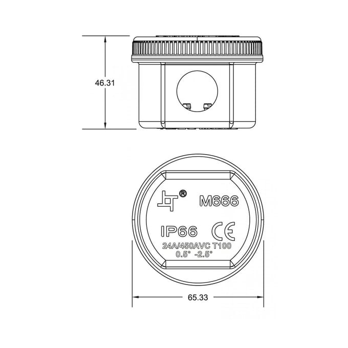 Deko-Light Outdoor-2-voudig-verdeler rond voor kabel 5-12mm
