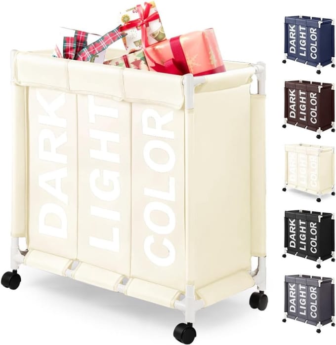 CLVP® Wassorteerder 3 Vaken - Wasmand - Wassorteerder - Beige