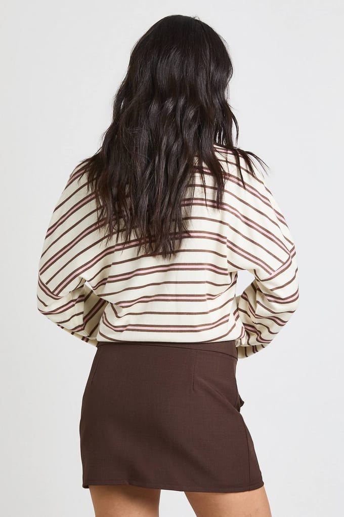 boohoo Dames Gemêleerde Skort Met Zakdetail | Dark Chocolate | Maat: 8