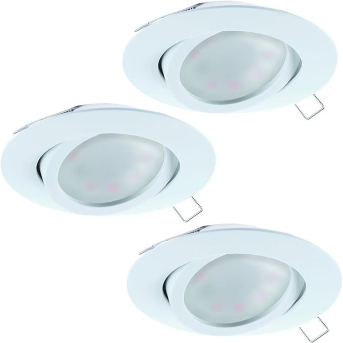 EGLO Tedo - Inbouwspotje - LED - Ø80mm. - Wit - Set 3 Spots - Kantelbaar- inclusief lichtbronnen