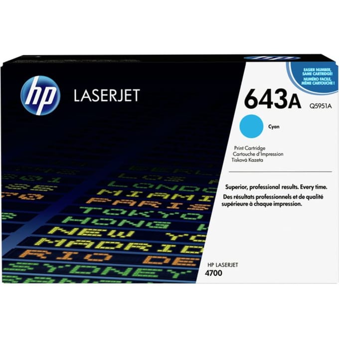 Tonercartridge hp q5951a 643a blauw