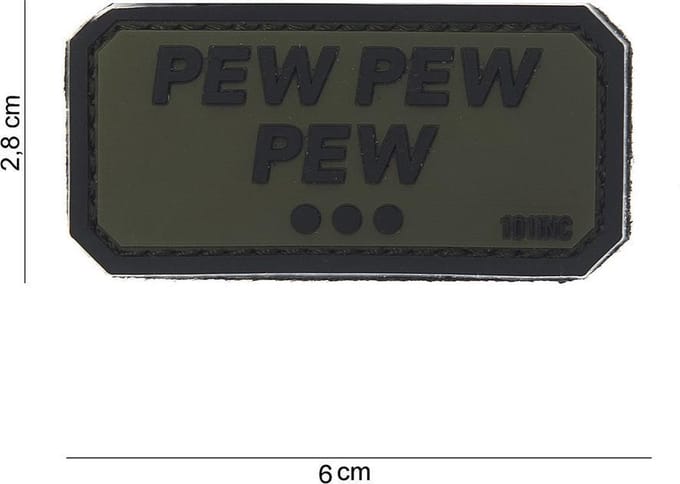 Embleem 3D PVC Pew Pew groen