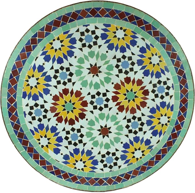 Mozaïek tafel uit Marokko - Rond -M60-6