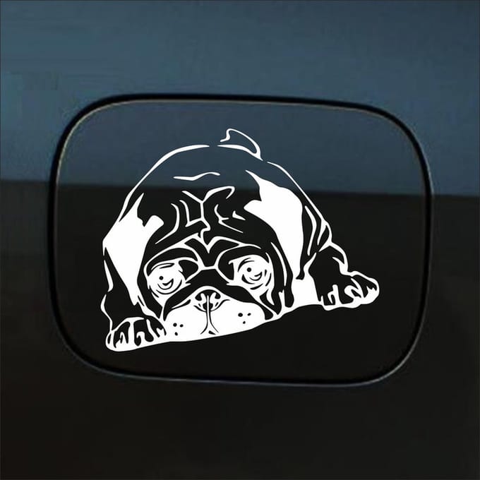 Bumpersticker - Hond - 11,6 X 16 - Wit