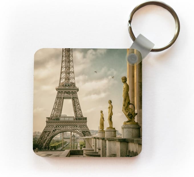 Sleutelhanger - Uitdeelcadeautjes - De Eiffeltoren en de mooie beelden van het Palais de Chaillot - Plastic