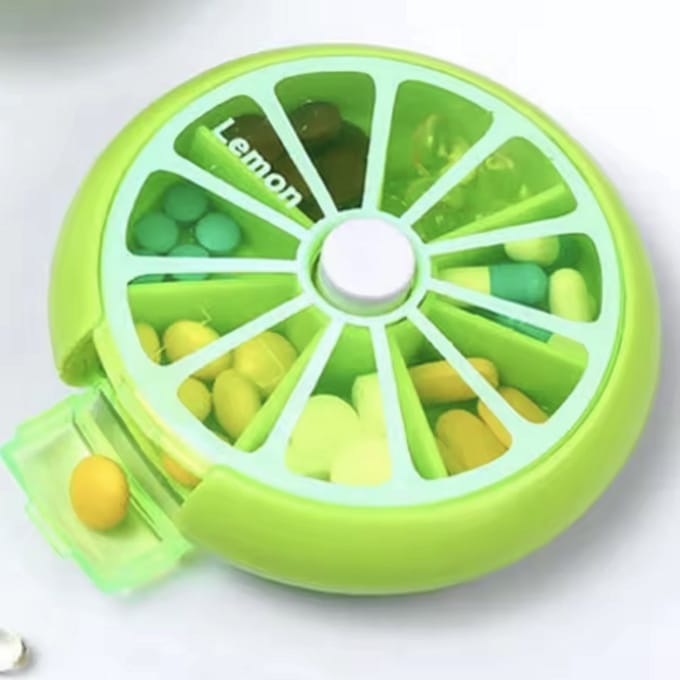 Pillendoosje - Pillenbox - 7-dagen - Groen - Grappig pillendoosje - 1 vak per dag - Compacte pillendoos - 9CM - Voor op reis - CHPN