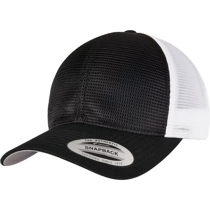 Flexfit - YP CLASSICS 360 OMNIMESH CAP 2-TONE black/white one size Pet - Zwart/Wit
