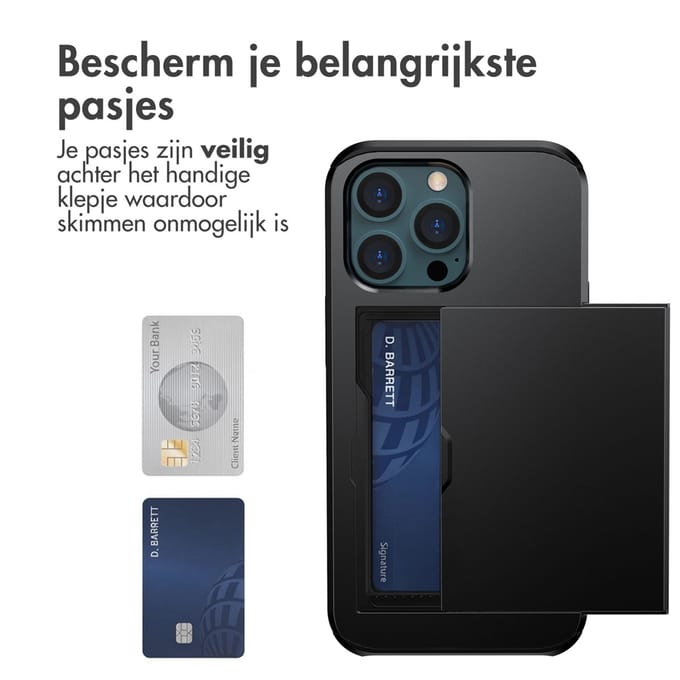 imoshion Hoesje met Pasjeshouder - Geschikt voor Apple iPhone 13 Pro - Zwart
