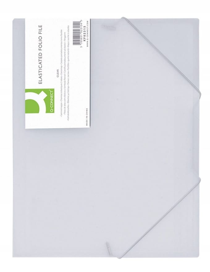 Q-Connect PP Map met Elastiek A4 Transparant Wit KF02315