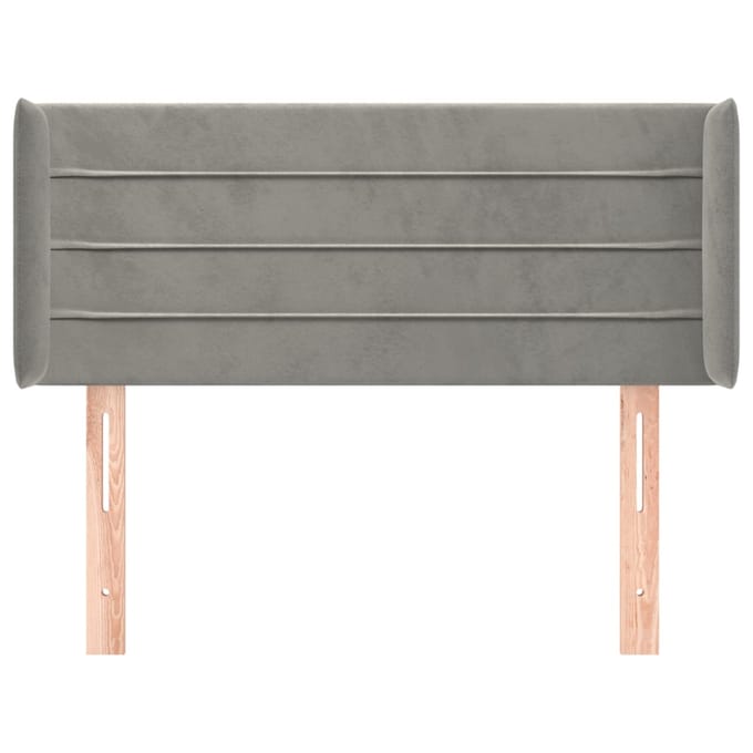vidaXL - Hoofdbord - met - randen - 83x16x78/88 - cm - fluweel - lichtgrijs