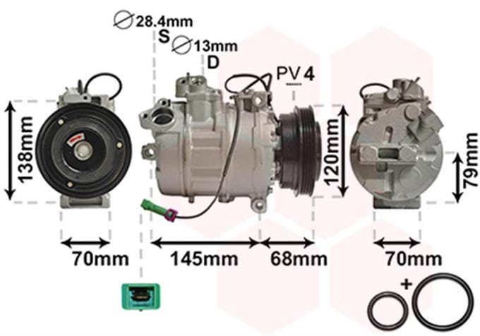 Van Wezel - AIRCO COMPRESSOR VOOR AUDI A6 C5 1997-2001 8D0260805B