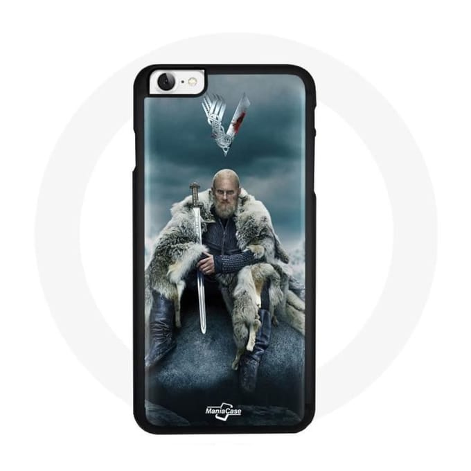 Coque pour Iphone 5 Vikings Série Saison 6 Ragnar Lothbrok logo V Epée Gris Fond Brouillard