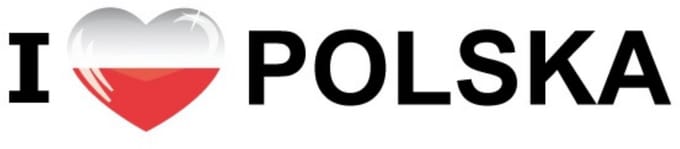 Sticker - I love Polska - 19 x 4 cm - Polen - landenthema
