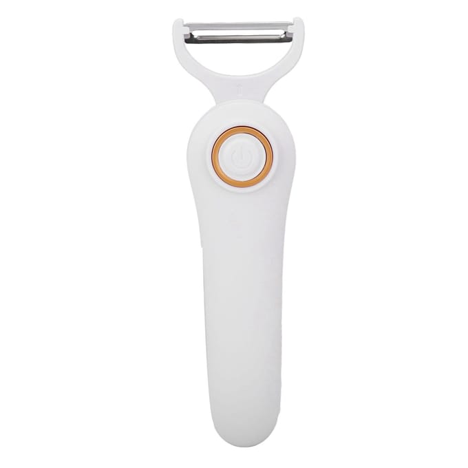 Elektrische Schilmachine Handheld USB Oplaadbaar Fruit Groenten Schilmachine met 3 Snijkoppen voor Thuis white