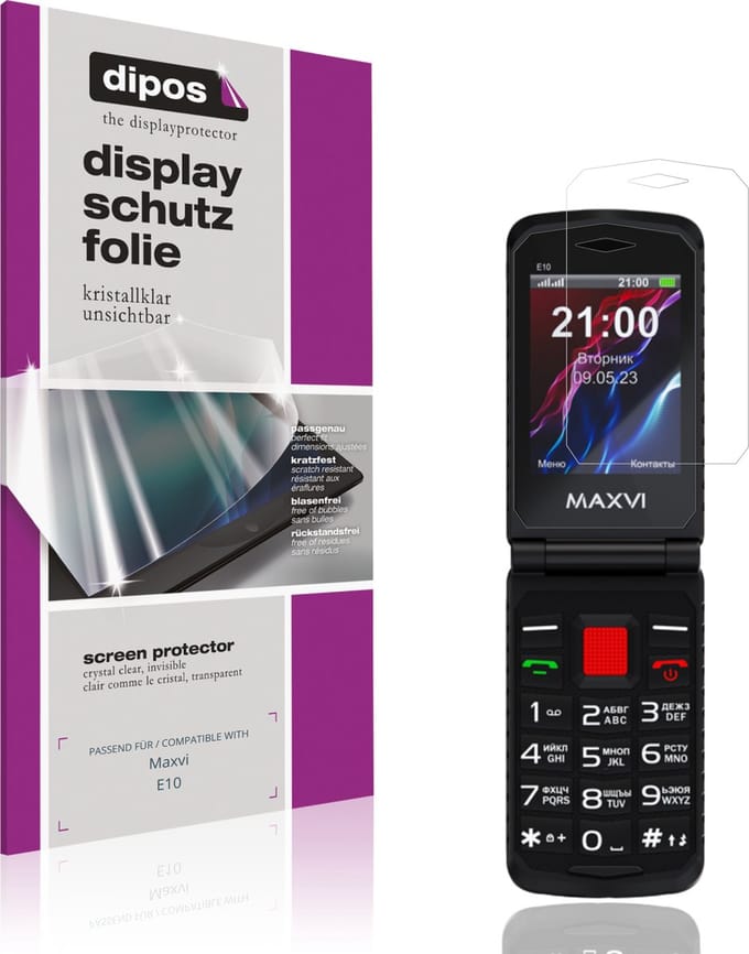dipos – 4x Beschermfolie geschikt voor Maxvi E10 | Krasbestendige & heldere Screenprotector Ultra-Thin