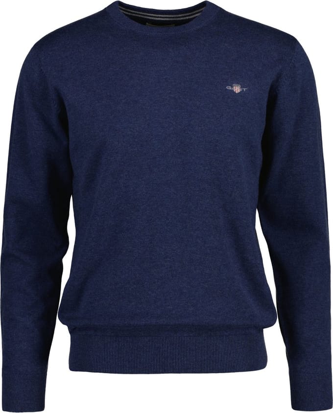 GANT heren O-hals sweater classic blauw II