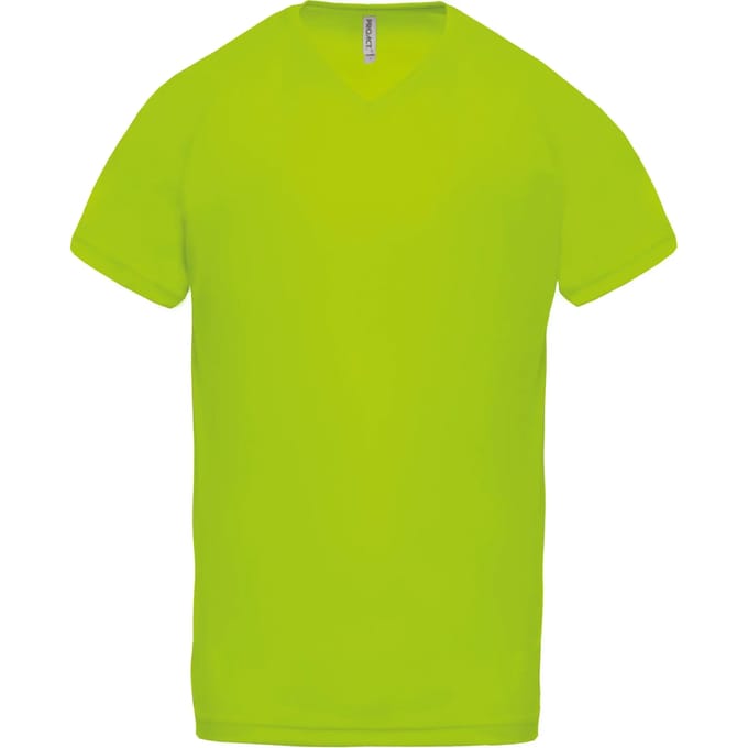 PROACT® Heren-sport-t-shirt V-hals PA476 - Lime - M
