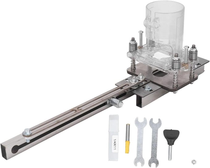 Houtfrees - Trimfrees bovenfrees - Houtbewerking precisie - Hoge werkefficiëntie - Compact lichtgewicht - Zilver transparant