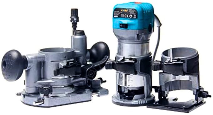 Elektrische Houtfreesmachine 220V 710W Met 3 Bases En 3 Spantangen (6 mm, 8 mm, 10 mm)