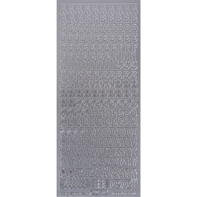 Reliëfsticker "Grote letters" - Zilver