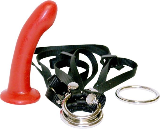 Sportsheets Couples Connected dubbele dildo Menage a Trois Harness with Dildo