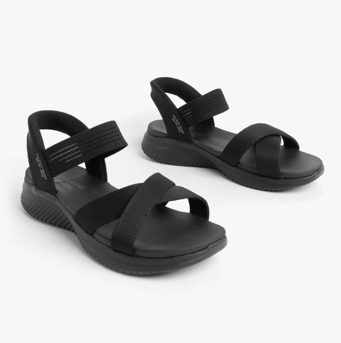 Skechers ULTRA FLEX 3.0 SANDAL - NEVER Dames Sandalen - Zwart