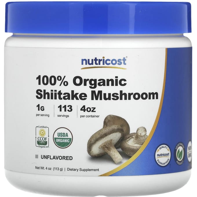 100% Biologische Shiitake Paddenstoelen, Ongezoet, 113G(4 Oz)