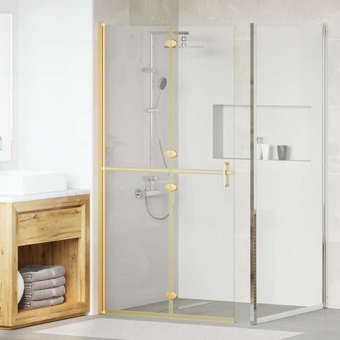 vidaXL - Inloopdouche - wand - Goud - 100 - x - 6,5 - x - 190 - cm