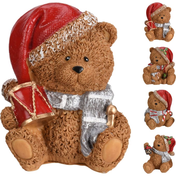 Beer Met Kerstmuts Zittend