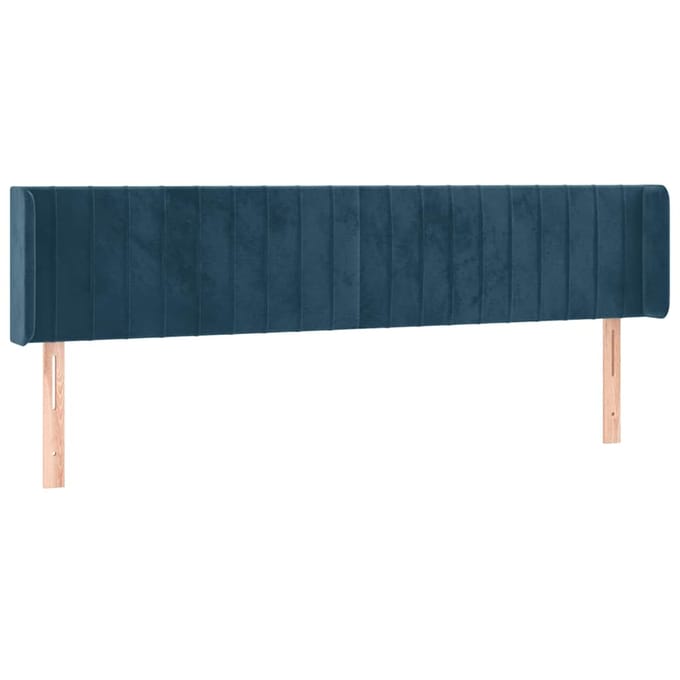 vidaXL - Hoofdbord - LED - 203x16x78/88 - cm - fluweel - donkerblauw