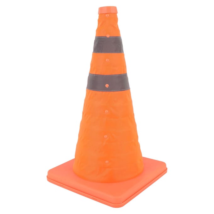 Cône de signalisation 17,72 pouces Réfléchissant Portable Orange vif Polyvalent Pliable Cône de route pour garage gray