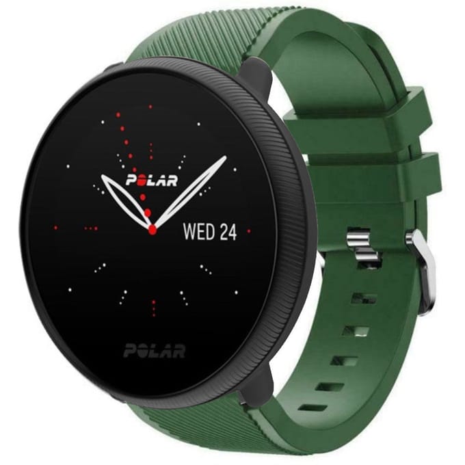 Polar Ignite 2 twill siliconen band (legergroen)
