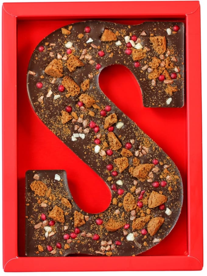Lindy's Pure Chocoladeletter S - Topped met Pepernoten & Framboos - 200 gram