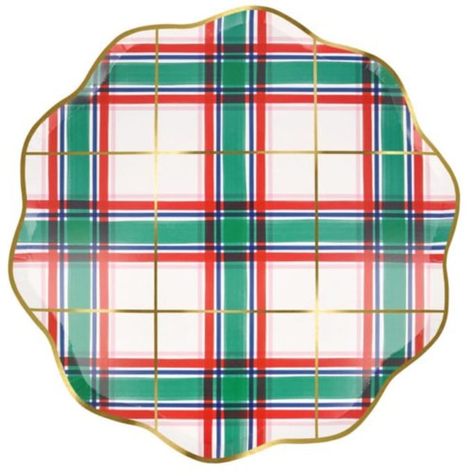 Meri meri kerst dinerborden tartan