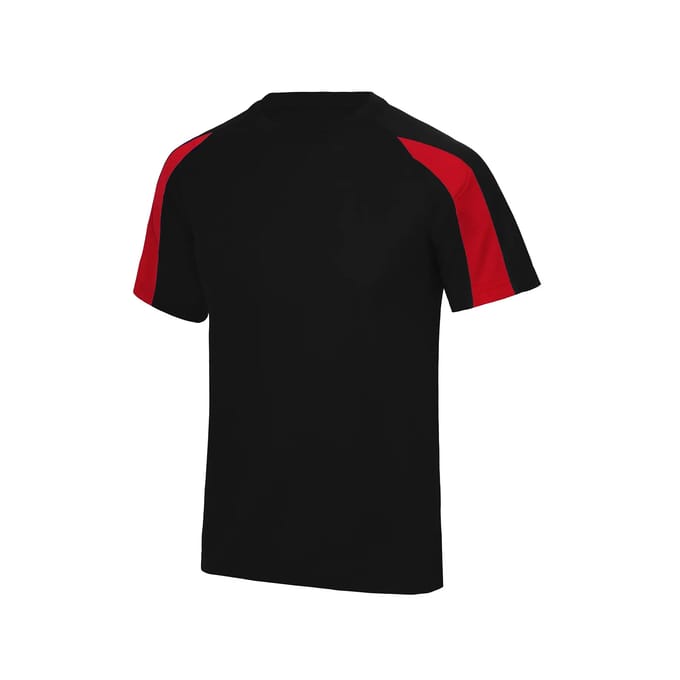 Just Cool Kids´ Contrast Cool T JC003J - JET BLACK/FIRE RED - 7/8 (M)