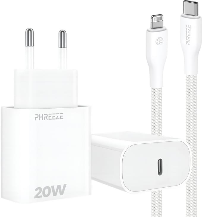 Usb C snellader geschikt voor iPhone 14 13 12 11 X 8 7 SE - 1 meter - 20w Power Delivery adapter met kabel