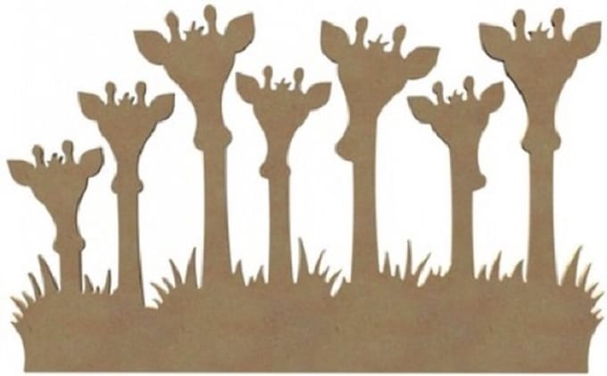 Giraffen familie MDF Gomille 58 cm